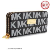 michael kors continental logo groot zwart portefeuilles Online Winkel 7ym8z111